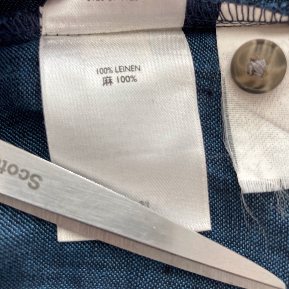 Vintage Eddie Bauer Linen Shirt | XL | 100% Linen blue Old Money Casual - Picture 10 of 11